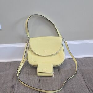 Coach Pastel Yellow Crossbody Bag with Pouch